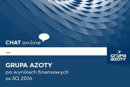 Grupa Azoty after the publication of its Q3 2016 financial results
